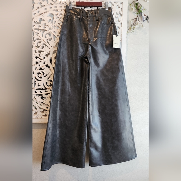 AGOLDE NOLAN PANTS IN SMOKE COLOR NWT WIDE LEG SIZE 24 RETAIL $328 - Picture 11 of 15